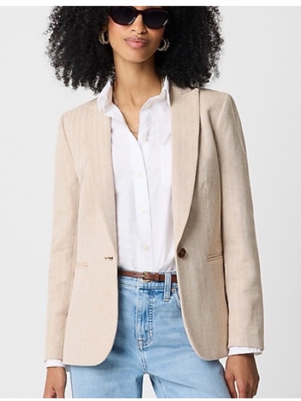NWT JCrew  cotton herringbone Single-Button Blazer Jacket